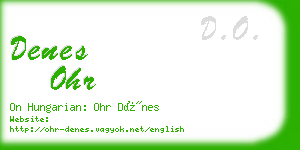 denes ohr business card